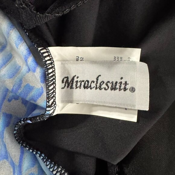 Miraclesuit Purr-Fection Jubilee Tankini Swim Top Size 16 Blue Leopard SW-2107 - Picture 6 of 7
